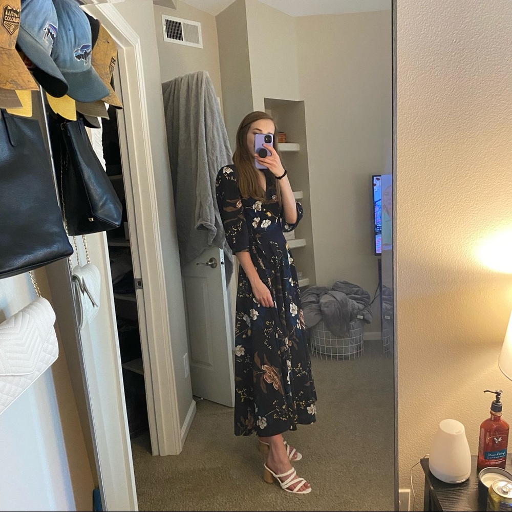 Maxi floral wrap dress